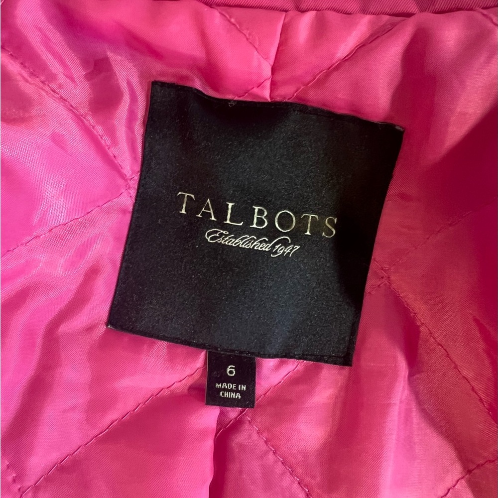 Talbots Jacket Pink Polyester Size 6 - image 2